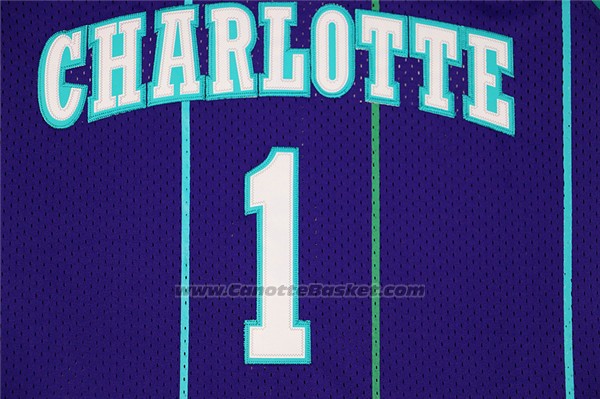 Maglia Charlotte Hornets Muggsy Bogues #1 Retro Viola
